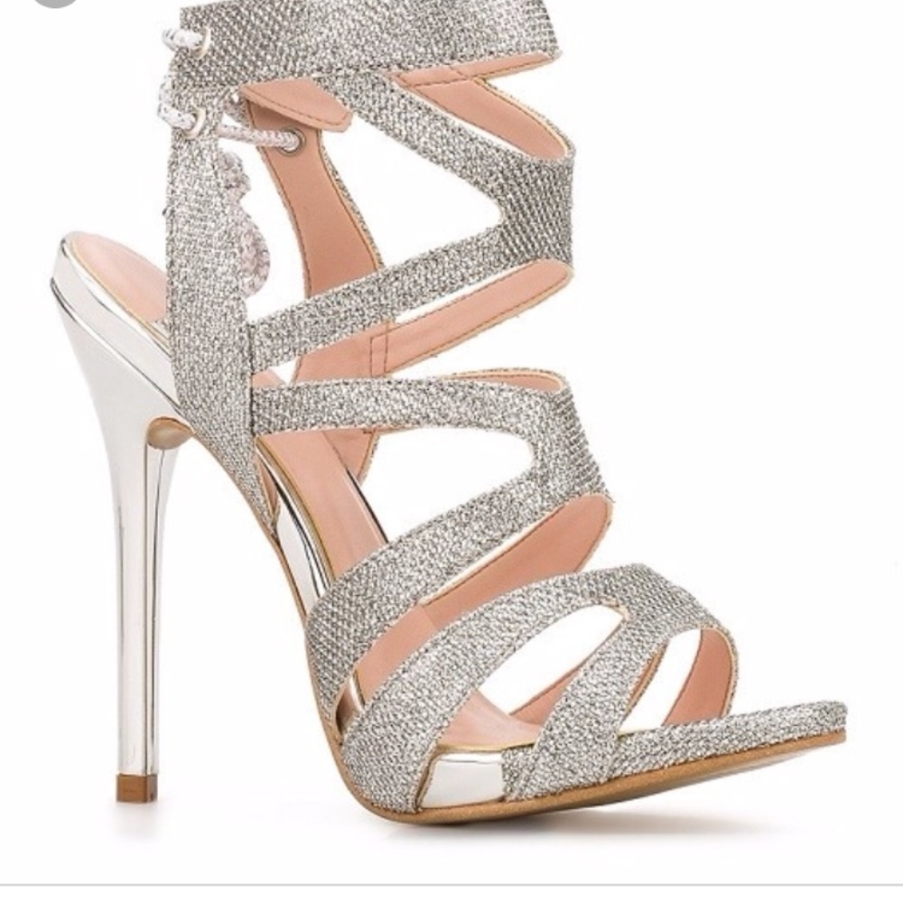 Silver High heeled sandals